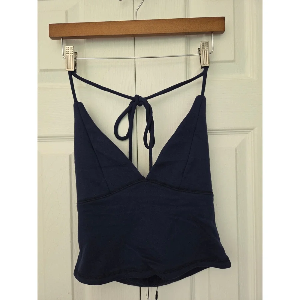 Fashion Nova Unwind Time Halter Pant Set Women XL Navy NWT $45 HKTP26963